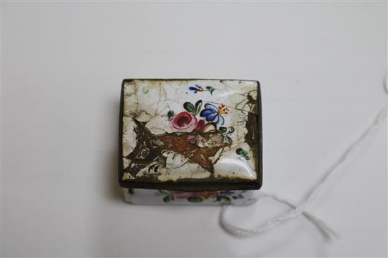 A group of eight south Staffordshire enamel patch boxes (some damaged)